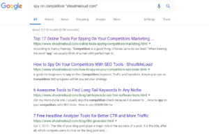 Spy on competition Google