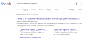 Finding Affiliate Programs Using Google