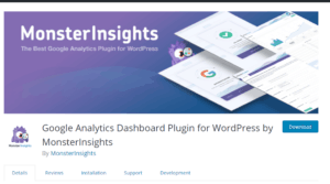 Monsterinsights Google Analytics Dashboard Plugin for WordPress