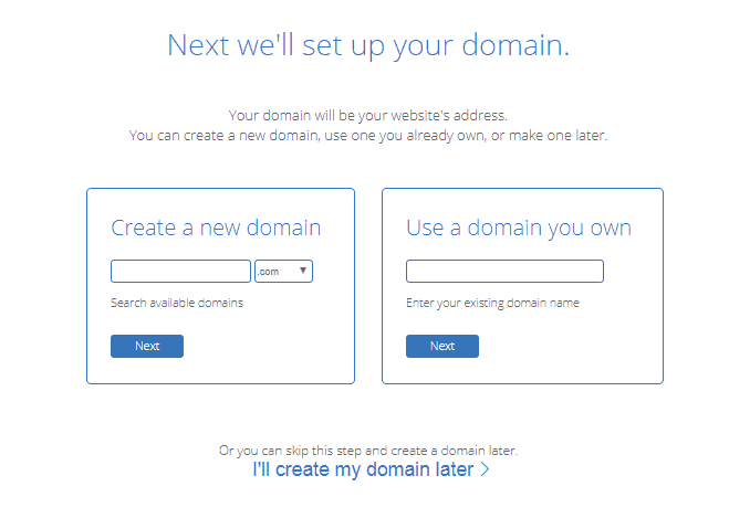 Domain setup with bluehost